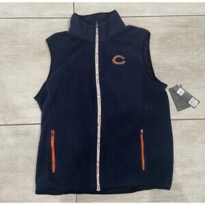 NEW NFL CHICAGO BEARS FLEECE ZIP UP VEST (QVM9712FCR-ZM) SZ MEDIUM MENS! - 0319